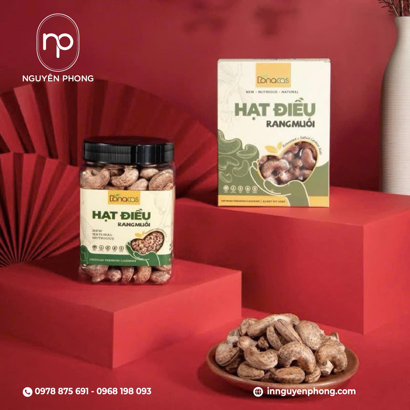 Mẫu hộp giấy đựng hạt điều đẹp